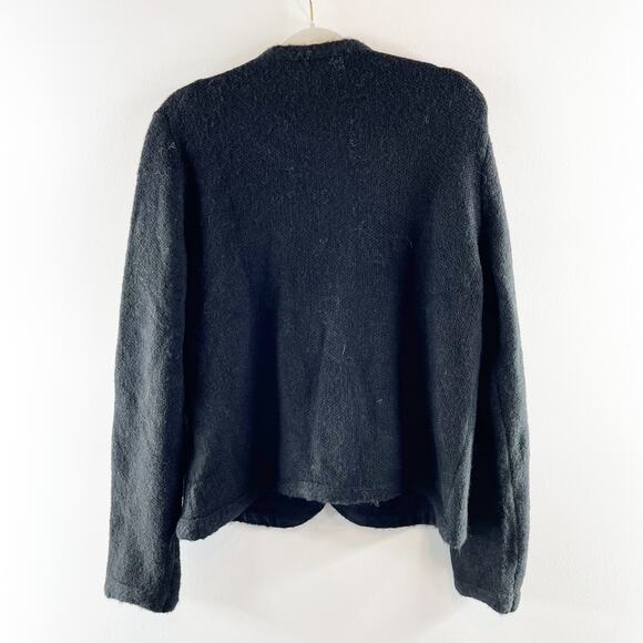 J. Crew Textured Button Up Long Sleeve Lady Jacket Cardigan Sweater Black Medium - Picture 6 of 8